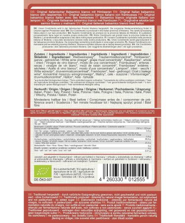 direct&friendly Organic Raspberry Vinegar Whole Raspberry Balsamic Condimento (500ml) - Buy Online on GoSupps.com