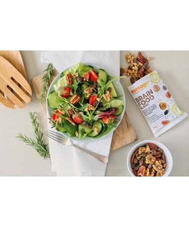 Montagu 10x Brain Food Trail Mix with Raisins Walnuts Pecans Apple Flax and Chia Seeds High in Omega-3 and Fiber Cholesterol-Free Low Sodium 100g Per Pack - Buy Online on GoSupps.com
