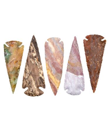 KVK Crystals One 4" Indian Spear Point Arrowhead Agate Chert Flint New Project Point (1pc)