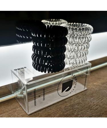 Reskthetic High-Quality Spiral Hair Ties - Eco-Friendly & Gentle for Hair - 10 Pack in Black & Transparent - Perfect for Girls & Women - Buy Online on GoSupps.com