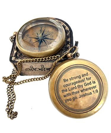 ALADEAN Trust in the Lord - Religious Christian Gifts for Men Catholic |  Engraved Quote Compass Cross Bible Scripture Heavenly God Gifts for Boys