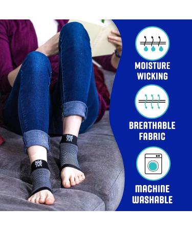 Bitly Ankle Brace - Compression Sleeve for Heel & Ankle Pain Relief - Neuropathy Nano Socks (Gray, Small) - Buy Online on GoSupps.com