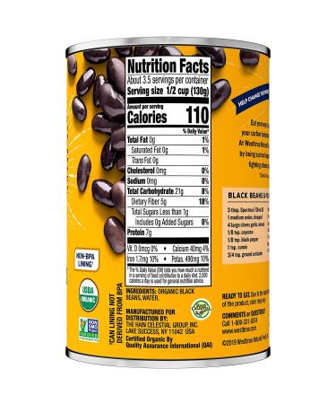 Westbrae Organic Black Beans 15 Oz (Pack of 12) - Low Sodium, Natural Ingredients - Buy Online on GoSupps.com