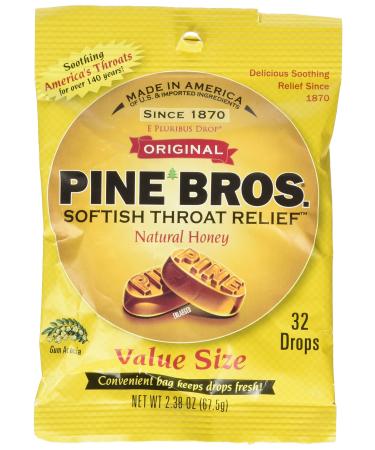 Pine Bros Softish Throat Drops Natural Honey 32 Count Natural Honey 32 Count (Pack of 1)