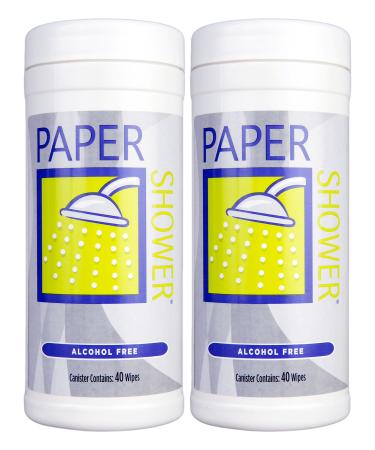 Paper Shower-Alcohol Free -Wet Towelette Only!- 80ct (2 x 40ct canisters per order) 80 Count