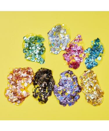 Holographic Chunky Black Glitter Gel by Moon Glitter - 12ml - for Face, Body, Hair, Nails - Cosmetic Festival Glitter Face Paint - Buy Online on GoSupps.com