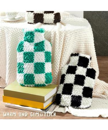 Buy SAMPLY 2L Hot Water Bottle with Soft Cover - Fluffy Bed Bottle for Kids & Adults - Perfect Warmth & Gift Idea for Women - Black & White - Buy Online on GoSupps.com