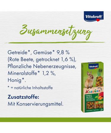 Vitakraft Crackers & Snack Sticks for Dwarf Rabbits | Vegetable & Beetroot Treats (2 pcs) - International Shipping Available - Buy Online on GoSupps.com