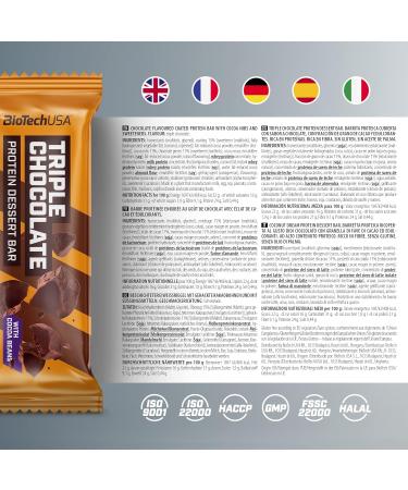 BioTechUSA Protein Dessert Bar | High Protein | Gluten Free | High Fiber | Palm Oil Free 20 * 50 g Triple - Buy Online on GoSupps.com