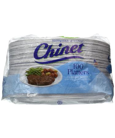 Chinet Platters, Extra Large, 100Count 100 Count (Pack of 1) White