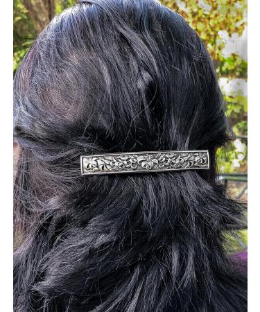 Lily Hair Clip: Extra Large Hand Crafted Metal Barrette - Made in the USA with 100mm French Clip - Buy Online on GoSupps.com