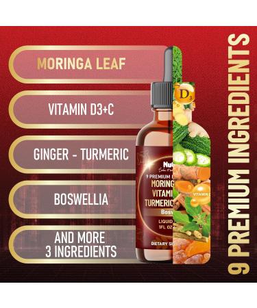 NUQIIT 9in1 Moringa Supplement with Ginger Boswellia - Supplement for Women and Men with Vitamin D3-C Ceylon Cinnamon Ashwagandha Ceylon Cinnamon and Bitter Melon - 1 FL Oz - 60 Day Supply - Buy Online on GoSupps.com