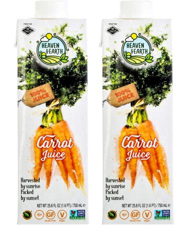 Heaven & Earth, 100% Pure Carrot Juice 25.6oz (2 Pack)