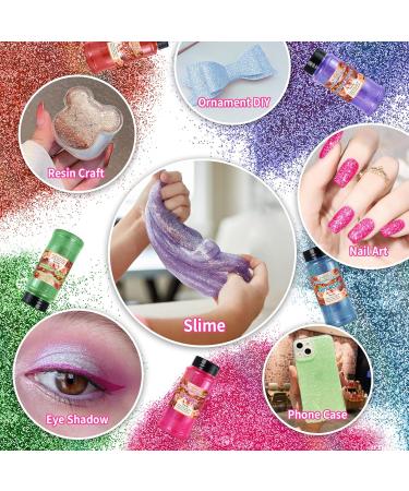  Aslanka Aslanka Holographic Glitter Powder - 140g - Bright Pink - Rainbow Multicolored Glitter Powder - Manicure Epoxy Resin Eyeshadow Face DIY Crafts - Buy Online on GoSupps.com