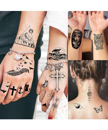 65 Sheets FANRUI Black Tiger Lion Temporary Tattoos | Waterproof Arm Sleeve Tattoo Stickers for Men and Women | Snake Wolf Rose Flower Compass Designs | 3D Skull Owl Fake Tattoos - Long Lasting and Realistic Look - Buy Online on GoSupps.com