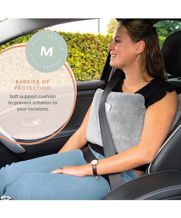 MOYOAMA Post Mastectomy Pillow - Breast Cancer Surgery Recovery and Augmentation Support - Lightweight with 4 Pockets - Grey Plush Breast Cancer Gifts - Buy Online on GoSupps.com