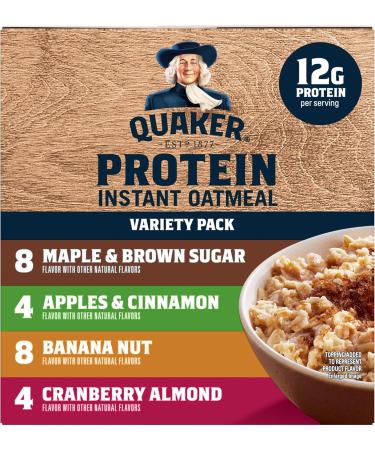 Quaker Flocons d'avoine instantan s paquet de vari t s prot in es 4 saveurs 7 g + prot ines paquets individuels 24 pi ces Prot ines 24ct 2.14 g (Lot de 24) - Buy Online on GoSupps.com