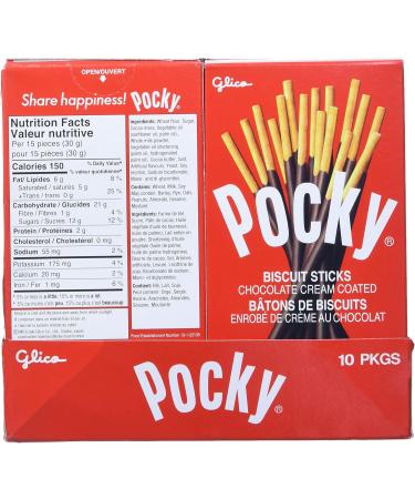 Glico GL55252 Pocky Chocolate Biscuit Sticks 10 Count Chocolate 10 Count (Pack of 1) - Buy Online on GoSupps.com