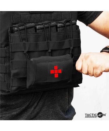 TACTICON V1 Compact IFAK Trauma First Aid Kit | EDC Survival Medical Pouch for Everyday Carry | Tactical Emergency Medical Pack for Belt, Vest, Car, Hiking, and Sports - Black - Buy Online on GoSupps.com