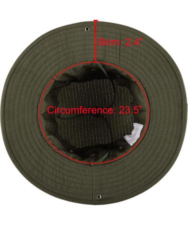 Faletony Military Green Outdoor Hat - Bush Hat Boonie Hat Sun Hat with Chin Strap for Men & Women - Summer Fishing & Hiking Essential - Buy Online on GoSupps.com