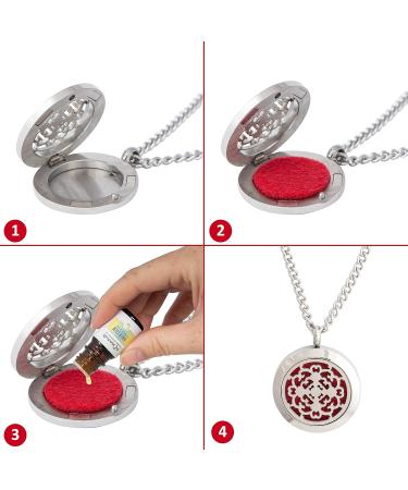 Wild Essentials Cross Essential Oil Diffuser Necklace - Stainless Steel Locket Pendant with 24-inch Chain & 12 Color Refill Pads | Customizable Aromatherapy Jewelry - Buy Online on GoSupps.com