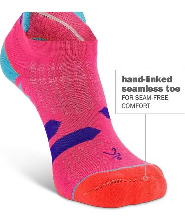 Enduro Arch Support Running Socks for Women - Medium Bright Lilac/Neon Aqua (1 Pair) - Buy Online on GoSupps.com