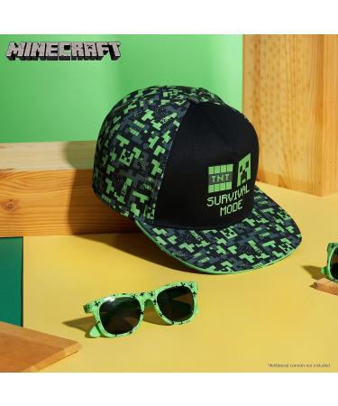 Minecraft Baseball Cap Set for Kids - 2 Snapback Caps & Sunglasses | Boys Sun Protection Black/Green Official Merchandise - Buy Online on GoSupps.com