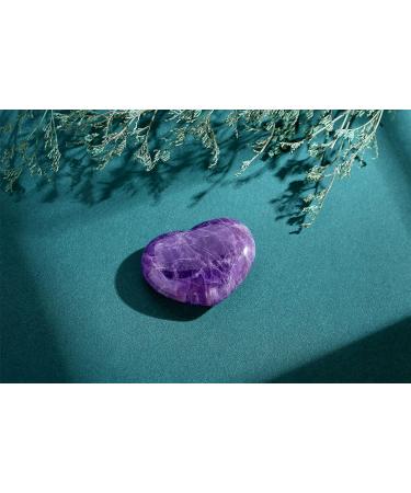 MAIBAOTA 1.8" Amethyst Healing Crystals Big Heart Love Crystal Palm Stone Reiki Crystal Gemstone Valentines Day Gifts for Her Worry Stones for Anxiety Relieve Amethyst Crystal - Buy Online on GoSupps.com