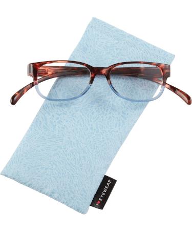 Stylish Jordan Neck Hanging Reading Glasses - Unisex Prescription Quality Anti-Reflective Comfortable Square Design in Light Blue & Tortoise - Buy Online on GoSupps.com