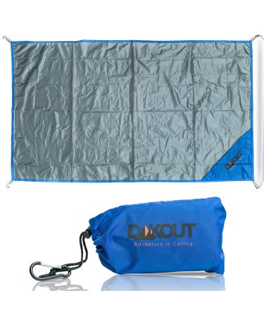 Ultralight Backpacking Tarp Ground Cloth 27.5 x 48 Inches Waterproof Mini Pocket Blanket Compact Packable Groundsheet Hiking Gear for Two Pouch and Carabiner