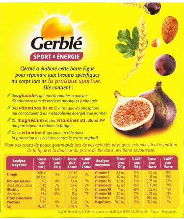 Gerble 6 Barres aux Figues de 25 g - Buy Online on GoSupps.com
