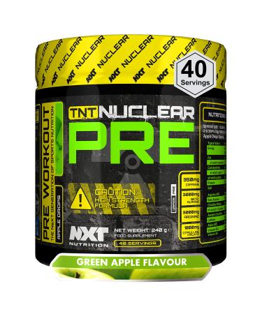 NXT Nutrition TNT Nuclear Pre Workout Pre Work Out Energy Drink| L-Citrulline Beta Alanine 350mg Caffeine for Pump Endurance & Focus - 40 Servings Mixed Candy Vegan (Apple Drops) - Buy Online on GoSupps.com