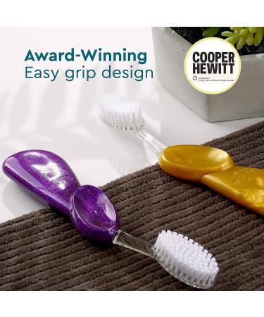 RADIUS Big Brush BPA-Free Toothbrush for Improved Gum Health - ADA Accepted, Gold, Right Hand - 1 Count Pack - Buy Online on GoSupps.com