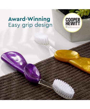 RADIUS Big Brush BPA Free Toothbrush - ADA Accepted Left Hand Assorted - Boost Gum Health - Pack of 6 - Buy Online on GoSupps.com