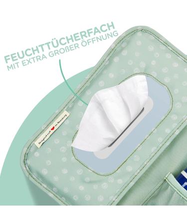 Jubi Mint Dots Diaper Bag with Changing Mat - Compact & Spacious On-the-Go Baby Bag - Buy Online on GoSupps.com