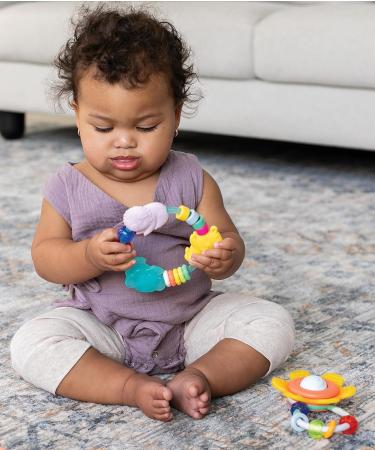 Infantino Glow-in-the-Dark Cuddly Pal Teethers Gift Set | 3-Piece Baby Essentials for Sensory & Motor Development | BPA-Free Bunny & Teethers - Buy Online on GoSupps.com
