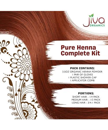 Jiva Organic Henna Powder for Hair - 100% Pure Certified Organic Hair Colorant - No Chemicals Vegan Cruelty-Free Shipping Worldwide - Buy Online on GoSupps.com