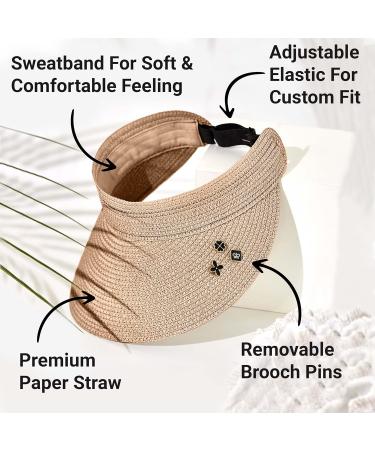Women's Sonnenhut Straw Sunshield - UV Protection 50 | Summer Sun Caps & Beach Visors - Buy Online on GoSupps.com
