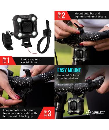 ZIREN 140dB Bike Horn with LED Light | Super Loud Electric Horn for Safety | Remote Switch & USB Rechargeable - Buy Online on GoSupps.com