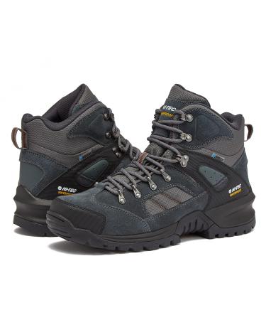 HI-TEC Black Rock WP Mid Men's Waterproof Hiking Boots, Lightweight Breathable Backpacking and Trail Shoes 10.5 Dark Grey/Medium Grey