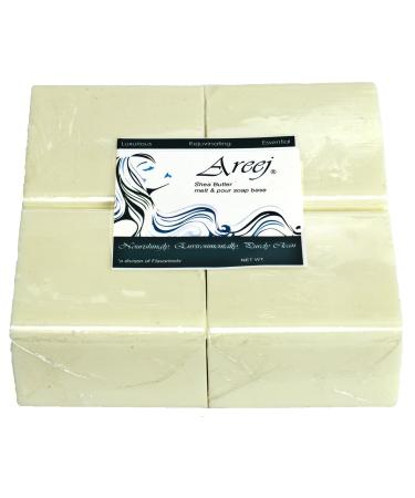 Areej Hypo-Allergenic Biodegradable Shea Butter Soap Base made with 100% Pure Natural Glycerin - 2 Pounds