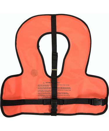 Scuba Choice Kids Snorkel Vest w/ Front Pocket & Whistle - Orange - Buy Online on GoSupps.com