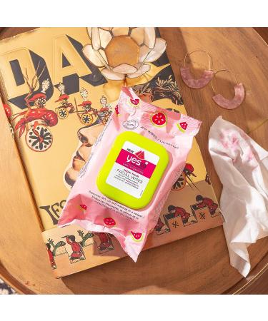 Yes To Watermelon Refreshing Facial Cleansing Wipes for Women and Men - Makeup Remover and Cleanser, 40 Count - Buy Online on GoSupps.com