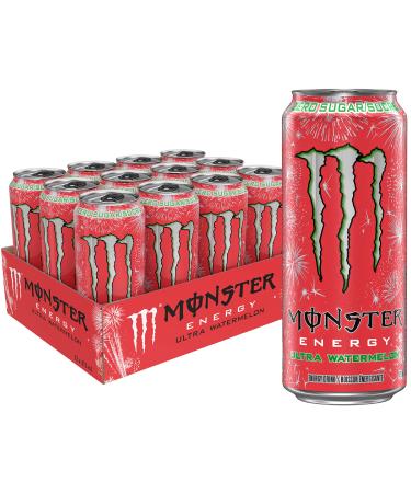 Monster Energy Ultra Watermelon 473mL Cans Pack of 12 Melon 473ml (Pack of 12)