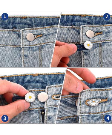 Abeillo 10 Pack Pants Expander Buttons - No Sew Metal Waist Extenders for Jeans & Shirts | 10 Styles for Men and Women - Buy Online on GoSupps.com