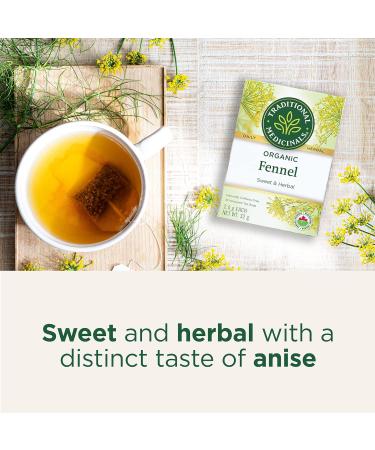 Traditional Medicinals - Organic Fennel Herbal Herbal Tea (Pack of 6) - Delicous Tea After a Meal - 96 Tea Bags Total - Buy Online on GoSupps.com