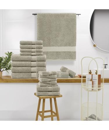 Platinum 18-Piece Bath Towel Set | 600 GSM Absorbent Hotel Towels for Bathroom Daily Use - Buy Online on GoSupps.com