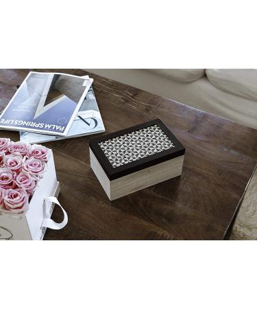 Decorative Wooden Bathroom Wipes Dispenser - 19cm Beige and Black - Buy Online on GoSupps.com