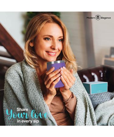 Tea Gift Set for Tea Lovers - 15 Unique Teas, Insulated Tea Cup, Honey Straws - Women's Tea Gift Box (Purple) - Buy Online on GoSupps.com