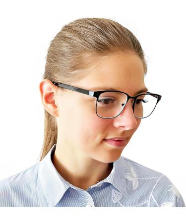 Vintage Mini Reading Glasses - Metal Frame Plastic Lenses - Black 1.0 Diopter - Unisex Reading Aid - Buy Online on GoSupps.com